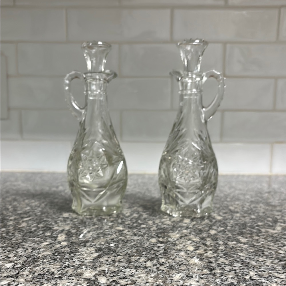 Elegant Vintage Crystal Cruets